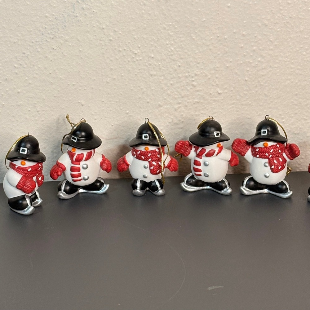 The Homemaker's Idea Co Ice Skating Snowman Ornaments Set of 6